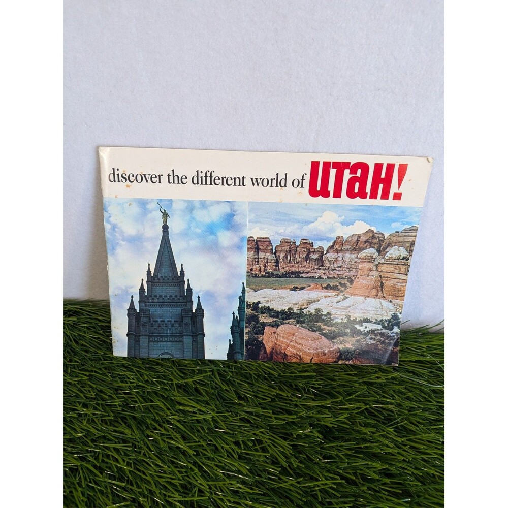 1968 UTAH TRAVEL COUNCIL It's A Different World Mailer Color Guide Brochure Map